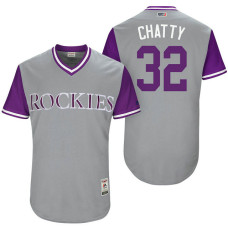 Colorado Rockies Tyler Chatwood #32 Chatty Grey Nickname 2017 Little League Players Weekend Jersey