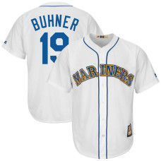 Jay Buhner #19 Seattle Mariners Replica Cooperstown White Cool Base Jersey
