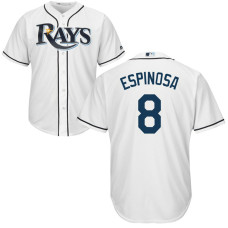 Danny Espinosa #8 Tampa Bay Rays Home White Cool Base Jersey