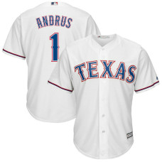 Texas Rangers #1 Elvis Andrus Home White Cool Base Jersey