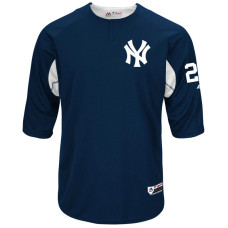 New York Yankees Gary Sanchez On-Field 3/4-Sleeve Player Batting Practice Jersey - Navy
