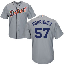 Mens Detroit Tigers Francisco Rodriguez #57 Road Grey Cool Base Jersey