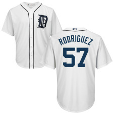 Mens Detroit Tigers Francisco Rodriguez #57 Home White Cool Base Jersey