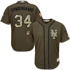 New York Mets #34 Noah Syndergaard Olive Camo Jersey