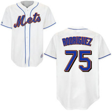 New York Mets #75 Francisco Rodriguez White Blue Strip Jersey