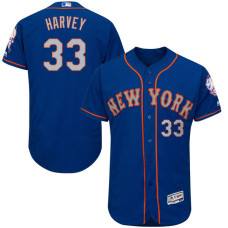 New York Mets #33 Matt Harvey Royal Blue Flexbase Authentic Collection Jersey