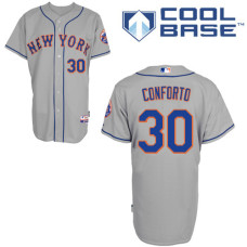 New York Mets #30 Michael Conforto Grey Cool Base Away Jersey