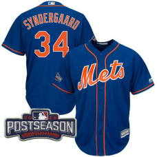 New York Mets Noah Syndergaard #34 Royal 2016 Postseason Patch Cool Base Jersey