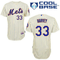 New York Mets #33 Matt Harvey Authentic Cream Home Cool Base Jersey