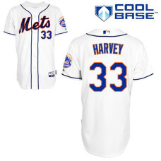 New York Mets #33 Matt Harvey Authentic White Alternate Cool Base Jersey