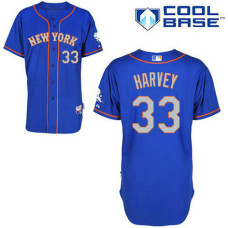 New York Mets #33 Matt Harvey Authentic Royal Blue Alternate Away Cool Base Jersey