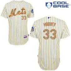 New York Mets #33 Matt Harvey Authentic Cream USMCCool Base Jersey