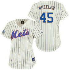 Women - New York Mets #45 Zack WheelerAuthentic CreamJersey