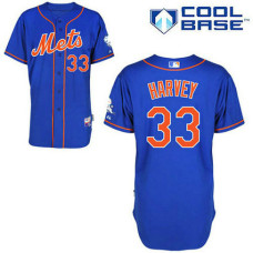 YOUTH New York Mets #33 Matt HarveyAuthentic Royal Blue Alternate Home Cool Base Jersey