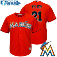 Miami Marlins Christian Yelich #21 Firebrick Alternate Cool Base Jersey
