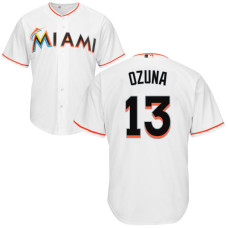 Miami Marlins Marcell Ozuna #13 White Authentic Cool base Jersey