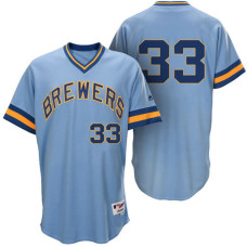 Milwaukee Brewers Chris Carter #33 Light Blue 1976 Turn Back the Clock Authentic Player Jersey
