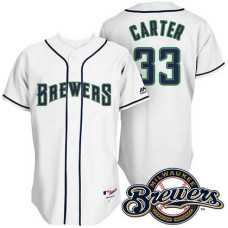 Milwaukee Brewers Chris Carter #33 White 1994 Turn Back The Clock Throwback Jersey