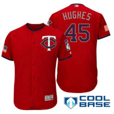 Minnesota Twins #45 Phil Hughes Red Stars & Stripes 2016 Independence Day Cool Base Jersey