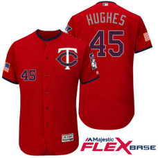 Minnesota Twins #45 Phil Hughes Red Stars & Stripes 2016 Independence Day Flex Base Jersey