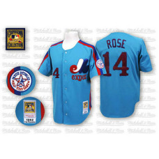 Montreal Expos #14 Pete Rose Blue Jersey