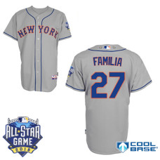 New York Mets #27 Jeurys Familia Grey 2016All Star Game Patch Cool Base Jersey