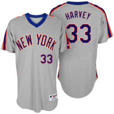 New York Mets Matt Harvey #33 Grey Authentic Turn Back the Clock Jersey
