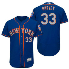 New York Mets Matt Harvey #33 Royal/Grey 2017 Alternate Flex Base Jersey