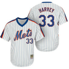 New York Mets Matt Harvey #33 White Cooperstown Cool Base Collection Player Jersey