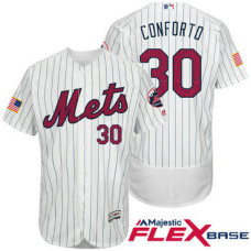 New York Mets #30 Michael Conforto White Stars & Stripes 2016 Independence Day Flex Base Jersey