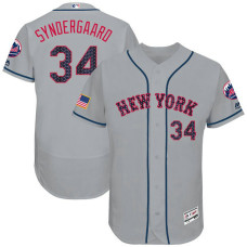 Noah Syndergaard #34 New York Mets 2017 Stars & Stripes Independence Day Grey Flex Base Jersey - Men