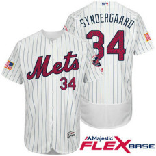 New York Mets #34 Noah Syndergaard White Stars & Stripes 2016 Independence Day Flex Base Jersey