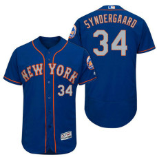 New York Mets Noah Syndergaard #34 Royal/Grey 2017 Alternate Flex Base Jersey