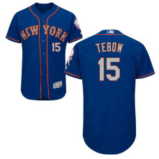 New York Mets Tim Tebow #15 Road Royal Authentic Collection Flex Base Jersey