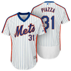 New York Mets #31 Mike Piazza White Alternate Flexbase Authentic Collection Player Jersey