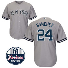 New York Yankees #24 Gary Sanchez Road Grey Cool Base Jersey