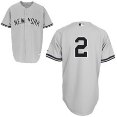 YOUTH New York Yankees #2 Derek JeterGrey Away Jersey
