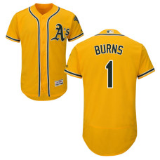 Oakland Athletics Billy Burns #1 Gold Authentic Collection Flexbase Jersey