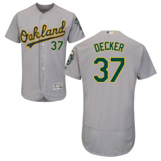 Oakland Athletics Jaff Decker #37 Grey Road Flex Base Jersey
