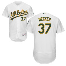 Oakland Athletics Jaff Decker #37 White Home Flex Base Jersey