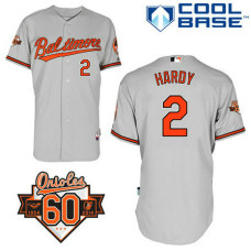 Baltimore Orioles #2 J.J. Hardy Authentic Grey Away Cool Base Jersey