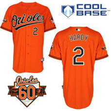 Baltimore Orioles #2 J.J. Hardy Authentic Orange Alternate Cool Base Jersey