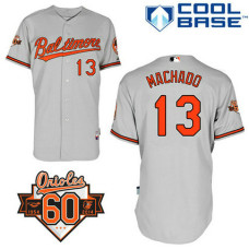 YOUTH Baltimore Orioles #13 Manny MachadoAuthentic Grey Away Cool Base Jersey