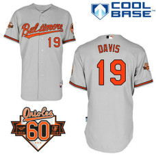 Baltimore Orioles #19 Chris Davis Authentic Grey Away Cool Base Jersey