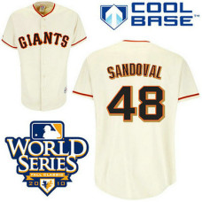 San Francisco Giants #48 Pablo Sandoval Cool Base Cream with 2010 World Series Jersey
