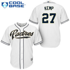 San Diego Padres #27 Matt Kemp White Cool Base Home Jersey