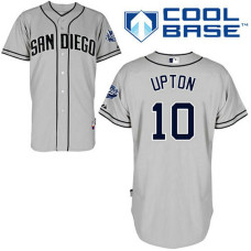 San Diego Padres #10 Justin Upton Authentic Grey Away Cool Base Jersey