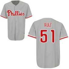 Philadelphia Phillies #51 Carlos Ruiz Grey Away Jersey
