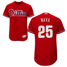 Philadelphia Phillies Daniel Nava #25 Scarlet Alternate Flex Base Jersey