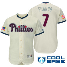 Philadelphia Phillies #7 Maikel Franco Cream Stars & Stripes 2016 Independence Day Cool Base Jersey